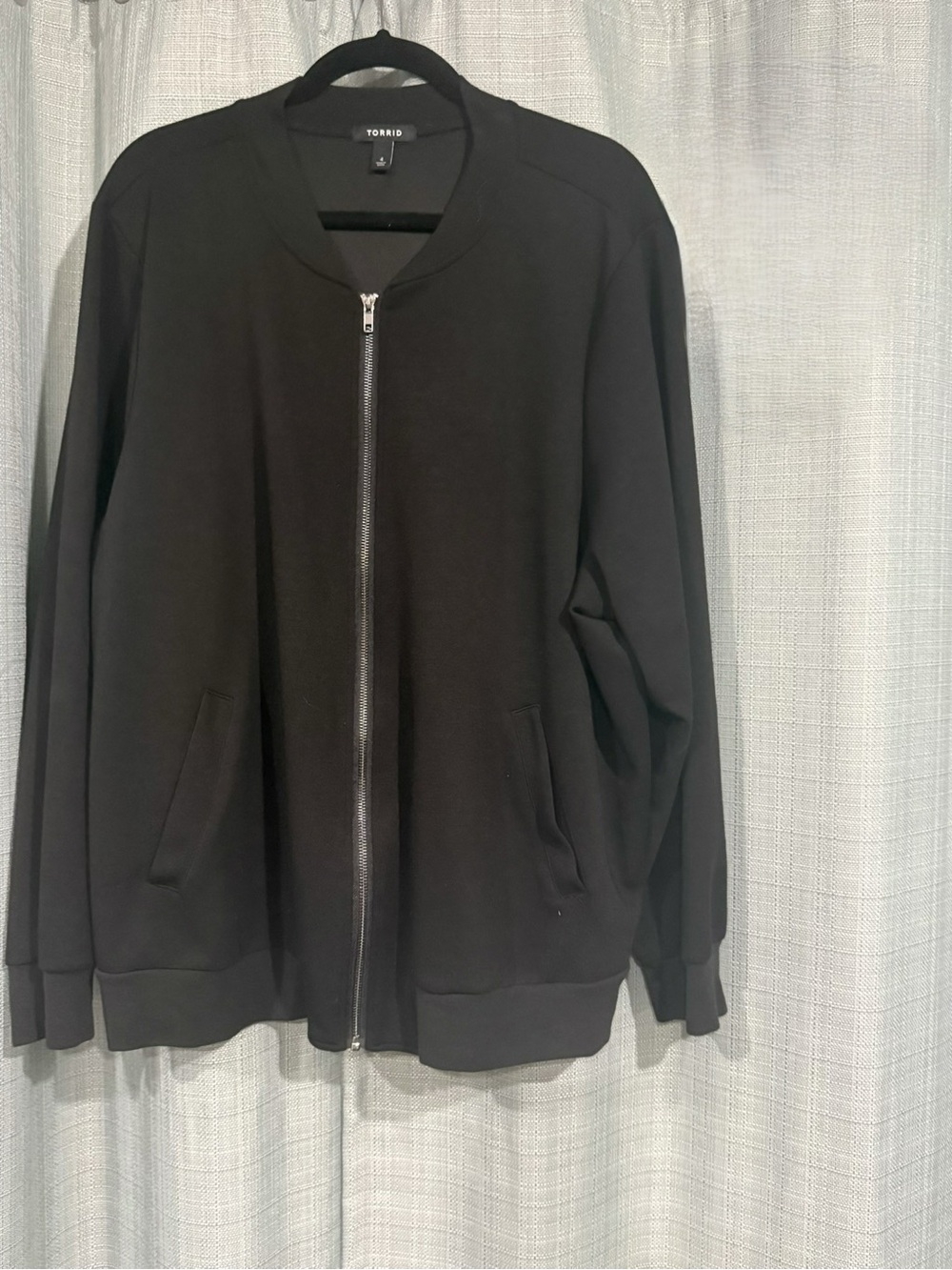 torrid Black Zip-Up Bomber Jacket